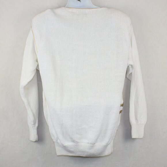 Vintage 80s Bonnie Boerer Butterfly Moth Embellished Sweater Womens Small - Picture 2 of 10